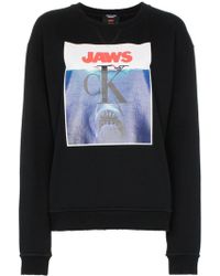 CALVIN KLEIN 205W39NYC Jaws Logo Cotton Sweatshirt - Black
