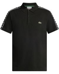 Lacoste - Logo-embroidered Side-stripe Polo Shirt - Lyst
