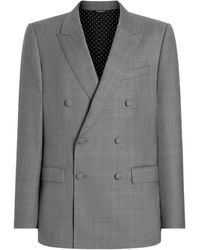 Dolce & Gabbana - Double-Breasted New Martini Glen Plaid Jacket - Lyst