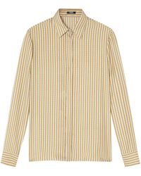 Versace - Camisa De Seda Pinstripe Chain - Lyst