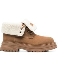 Linda Baumann - Shearling-Trim Suede Ankle Boots - Lyst