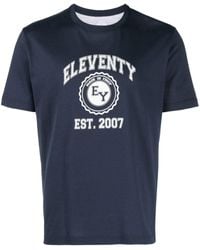 Eleventy - T-Shirt mit Logo-Print - Lyst