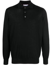Brunello Cucinelli - Button-Front Long-Sleeved Polo Shirt - Lyst