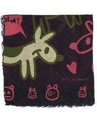 Destin - Graphic-Print Frayed Scarf - Lyst