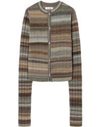 RE/DONE - Striped Ribbed-Knit Wool Cardigan - Lyst