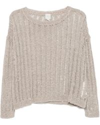 120% Lino - Sequin-Embellished Open-Knit Sweater - Lyst