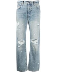 Amiri - Distressed Straight-leg Jeans - Lyst