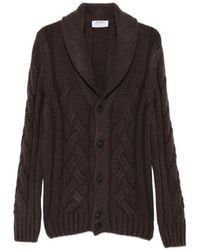 Gran Sasso - Cable-Knit Shawl-Collar Cardigan - Lyst
