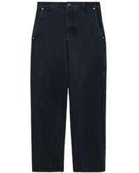 Loewe - Vaqueros Rectos Con Parche De Piel - Lyst