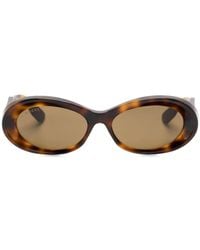 Gucci - Tortoiseshell Oval-Frame Sunglasses - Lyst