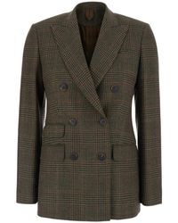 Max Mara - Manteau Croisé À Carreaux - Lyst
