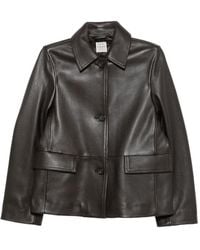TOTEME - Collared Grained-Leather Jacket - Lyst