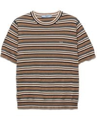 Prada - Short-Sleeved Striped Jersey T-Shirt - Lyst
