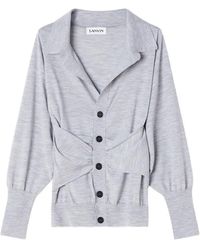 Lanvin - Button Long-Sleeve Cardigan - Lyst