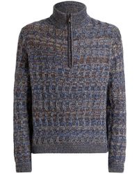Etro - Cable-Knit Cashmere Sweater With Zip - Lyst