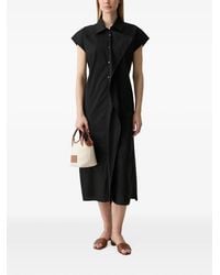 Benetton - Sleeveless Tie-Belt Midi Shirt Dress - Lyst