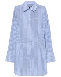 WRSTBHVR - Pinstripe-Pattern Mini Shirt Dress - Lyst
