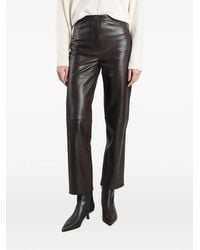 Loulou de Saison - Straight-Fit Leather Trousers - Lyst