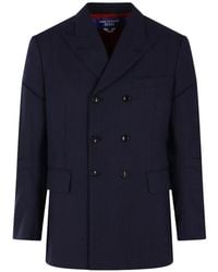 Junya Watanabe - Pinstriped Double-Breasted Jacket - Lyst