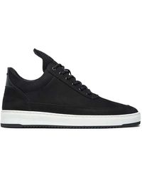 Filling Pieces - Suede Panelled Low-Top Sneakers - Lyst