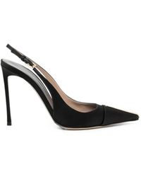Tom Ford - Satin Slingback Pumps With T Logo On The Toe And Stiletto Heel - Lyst