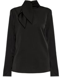 Emporio Armani - Haut En Satin À Col Lavallière - Lyst