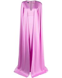 Alex Perry - Hudson Cape-effect Satin-crepe Gown - Lyst