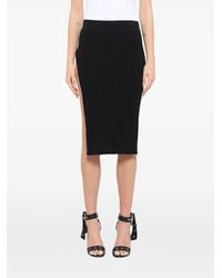 Givenchy - Ribbed-Knit Side-Slit Midi Skirt - Lyst