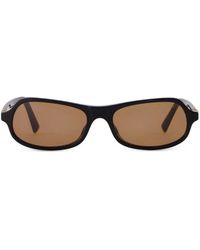 Miu Miu - Lunettes De Soleil Rectangulaires À Logo - Lyst