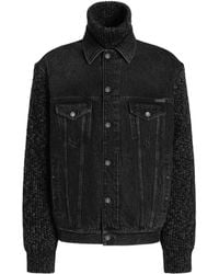 Dolce & Gabbana - Veste En Jean À Empiècement En Maille - Lyst