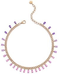 SHAY - 18Kt Rose Ombre Baguette Sapphire And Amethyst Choker - Lyst