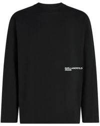 KARL LAGERFELD - Long-Sleeved Seamed T-Shirt - Lyst