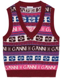 Ganni - Pullunder Mit Fair Isle-Intarsien - Lyst