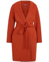 Max Mara - Mstestremo Belted Shawl-Collar Coat - Lyst