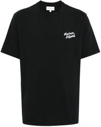 Maison Kitsuné - Handwriting-Logo Cotton T-Shirt - Lyst