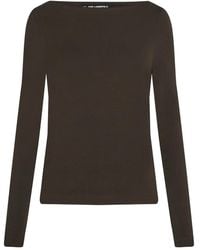KARL LAGERFELD - Boat-Neck Long-Sleeve T-Shirt - Lyst