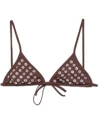 GIMAGUAS - Eyelet-Embellished Triangle Bikini Top - Lyst