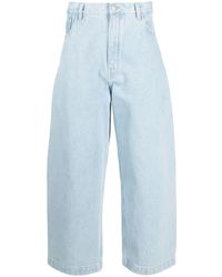 Studio Nicholson - Cropped Wide-leg Jeans - Lyst