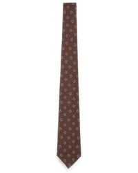 Kiton - Floral-Pattern Silk Tie - Lyst