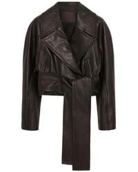 16Arlington - Veste En Cuir Palmer À Taille Ceinturée - Lyst