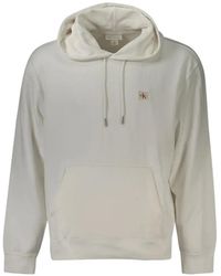 Calvin Klein - Logo-Patch Drawstring Hoodie - Lyst