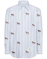 Thom Browne - Button-Fastening Horse-Pattern Shirt - Lyst