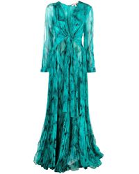 Roberto Cavalli - V-neck Silk Long Dress - Lyst