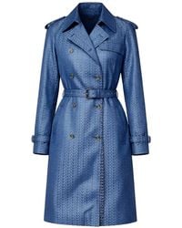 Michael Kors - Logo-Pattern Belted Trench Coat - Lyst