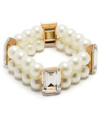 Kenneth Jay Lane - Pearl-detailing Crystal-embellished Bracelet - Lyst