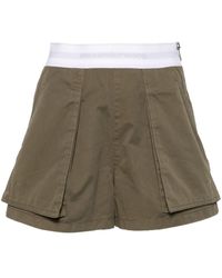 Alexander Wang - Logo-waistband Cotton Cargo Shorts - Lyst