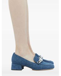 Miu Miu - Crystal-Embellished Loafers - Lyst