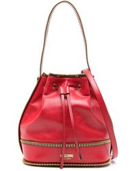 Moschino - Zip-detail Leather Bucket Bag - Lyst