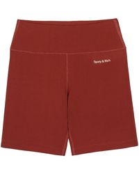 Sporty & Rich - Logo-Print Elasticated-Waistband Biker Shorts - Lyst