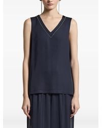 Peserico - Aurea V-Neck Sleeveless Top - Lyst